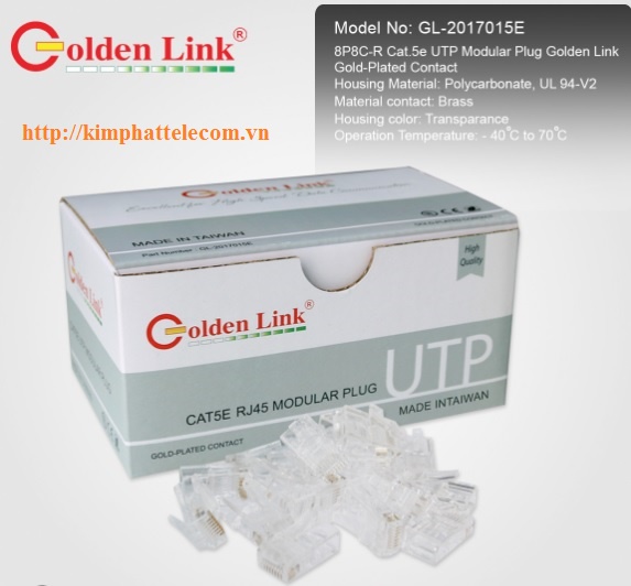 Đầu bấm mạng-Modular Plug Golden Link CAT5E UTP
